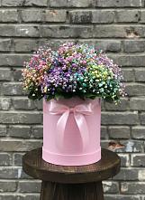 Цветочная композиция из Гипсофила и Розы в шляпной коробке #REPLACE_PRED# Верхнем Ландехе