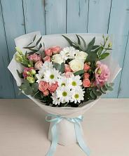 Букет цветов из:  Розы, Лизиантусы и Хризантемы в Верхнем Ландехе