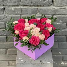 Композиция моя любовь в Верхнем Ландехе Цветочная композиция из Розы в коробке в Верхнем Ландехе