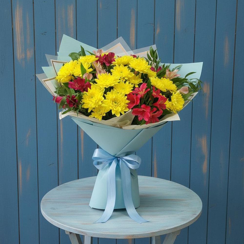Букет цветов из: Альстромерии и Хризантемы в Верхнем Ландехе