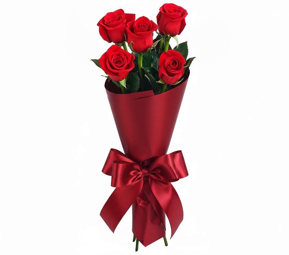 Букет 5 Красных роз Эдлесс Лав в Верхнем Ландехе
