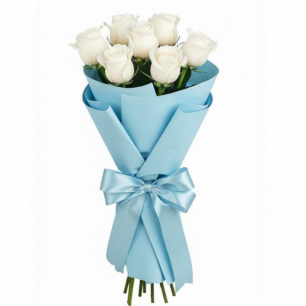 Букет 7 белых роз Проуд в Верхнем Ландехе