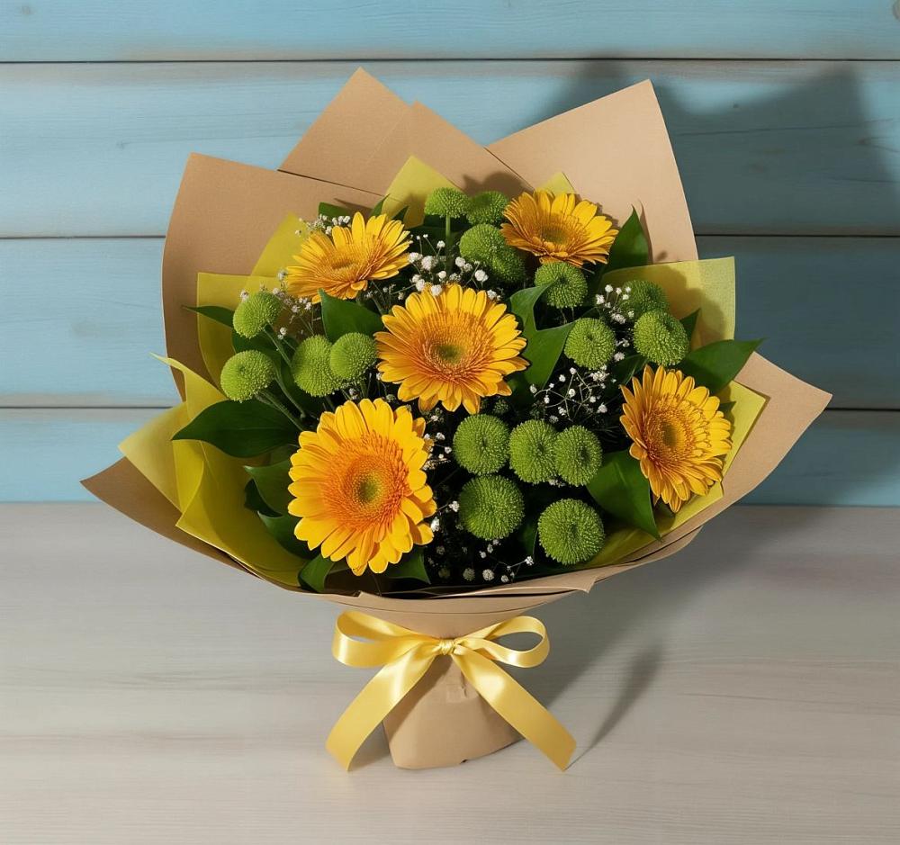 Букет цветов из: Герберы и Хризантемы в Верхнем Ландехе