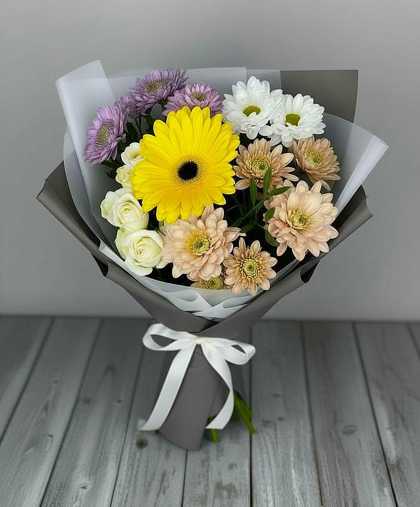 Букет цветов из: Розы, Герберы и Хризантемы в Верхнем Ландехе