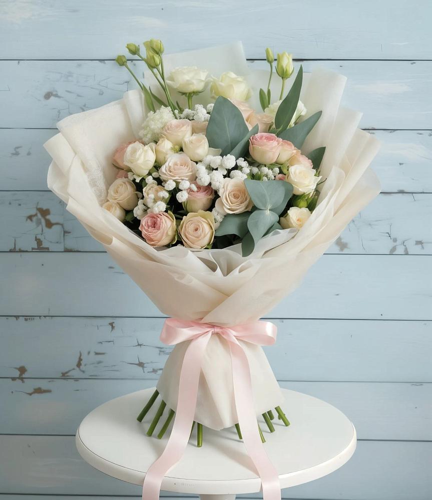 Букет цветов из: Розы и Лизиантусы в Верхнем Ландехе