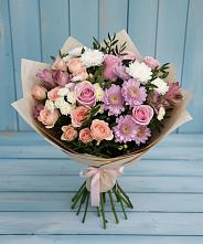 Букет цветов из:  Хризантемы, Розы и Альстромерии #REPLACE_PRED# Верхнем Ландехе