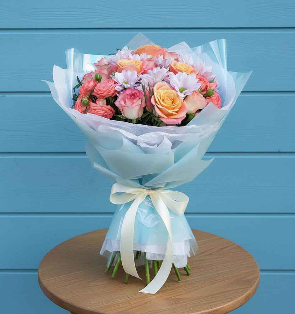 Букет цветов из: Хризантемы и Розы в Верхнем Ландехе