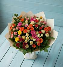 Букет Микс из разноцветных кустовых роз #REPLACE_PRED# Верхнем Ландехе